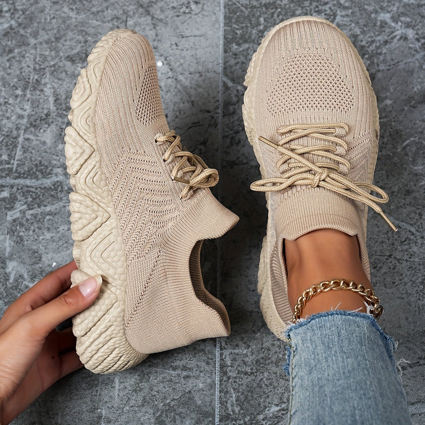 LD | | Ademende lage sneakers in effen kleuren