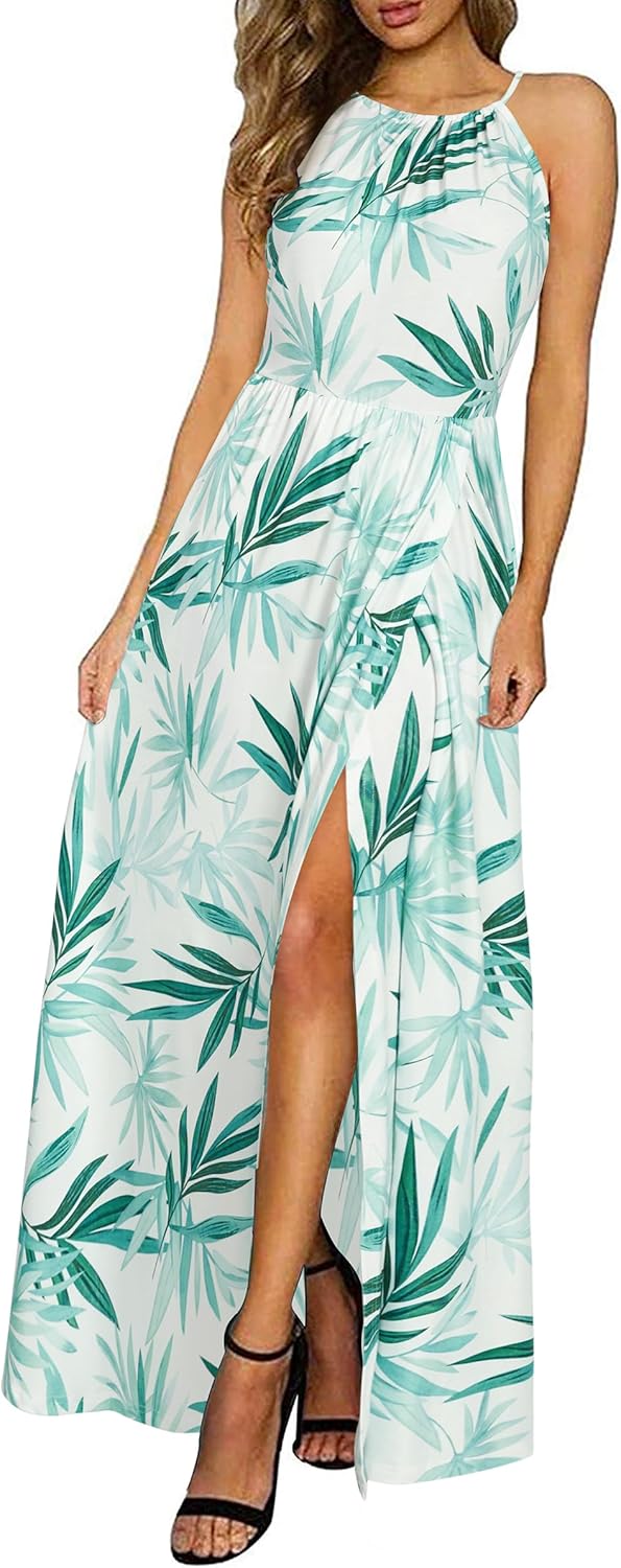 LD | Halter maxi jurk met split