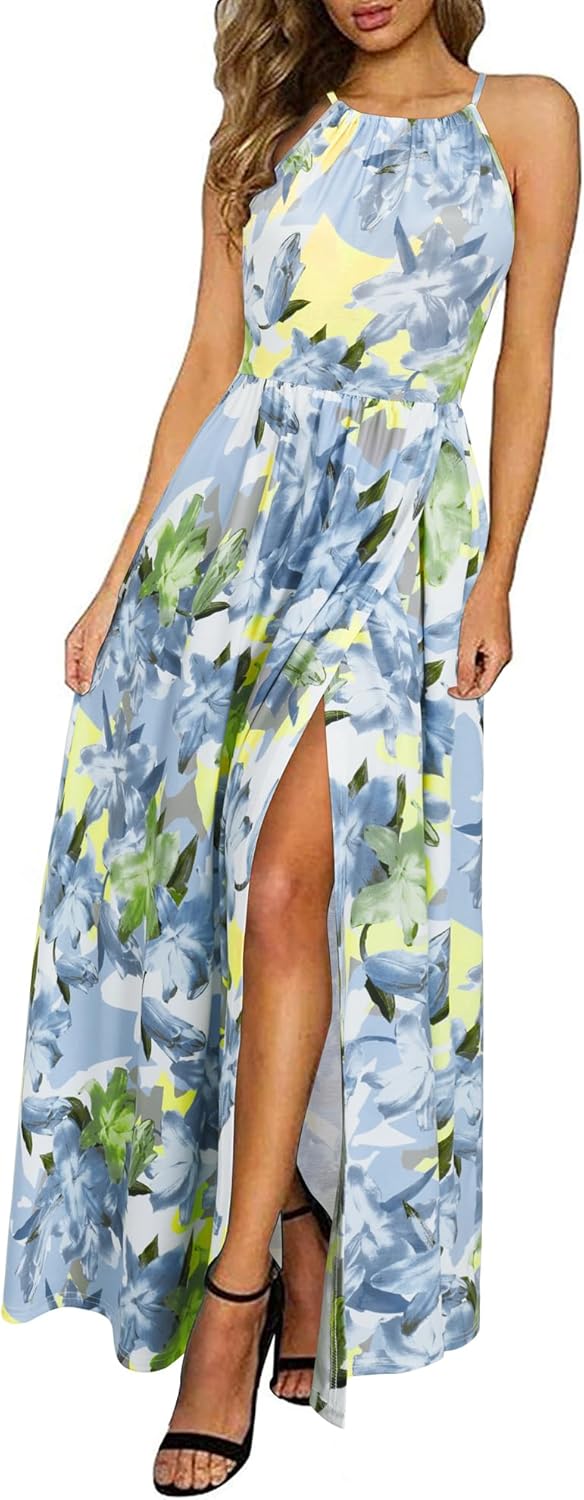 LD | Halter maxi jurk met split