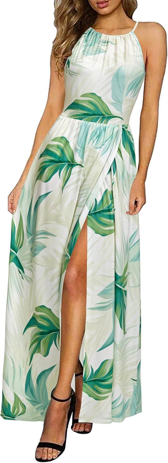 LD | Halter maxi jurk met split