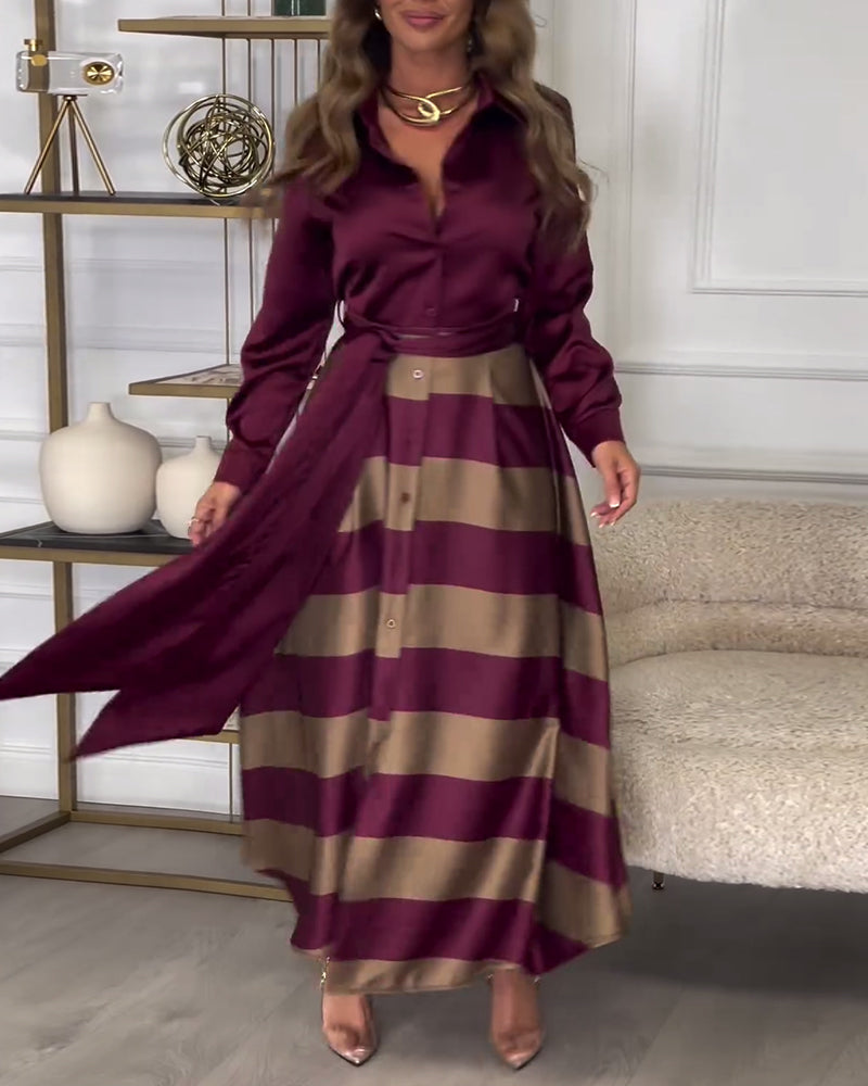LD | Elegante gestreepte maxi jurk