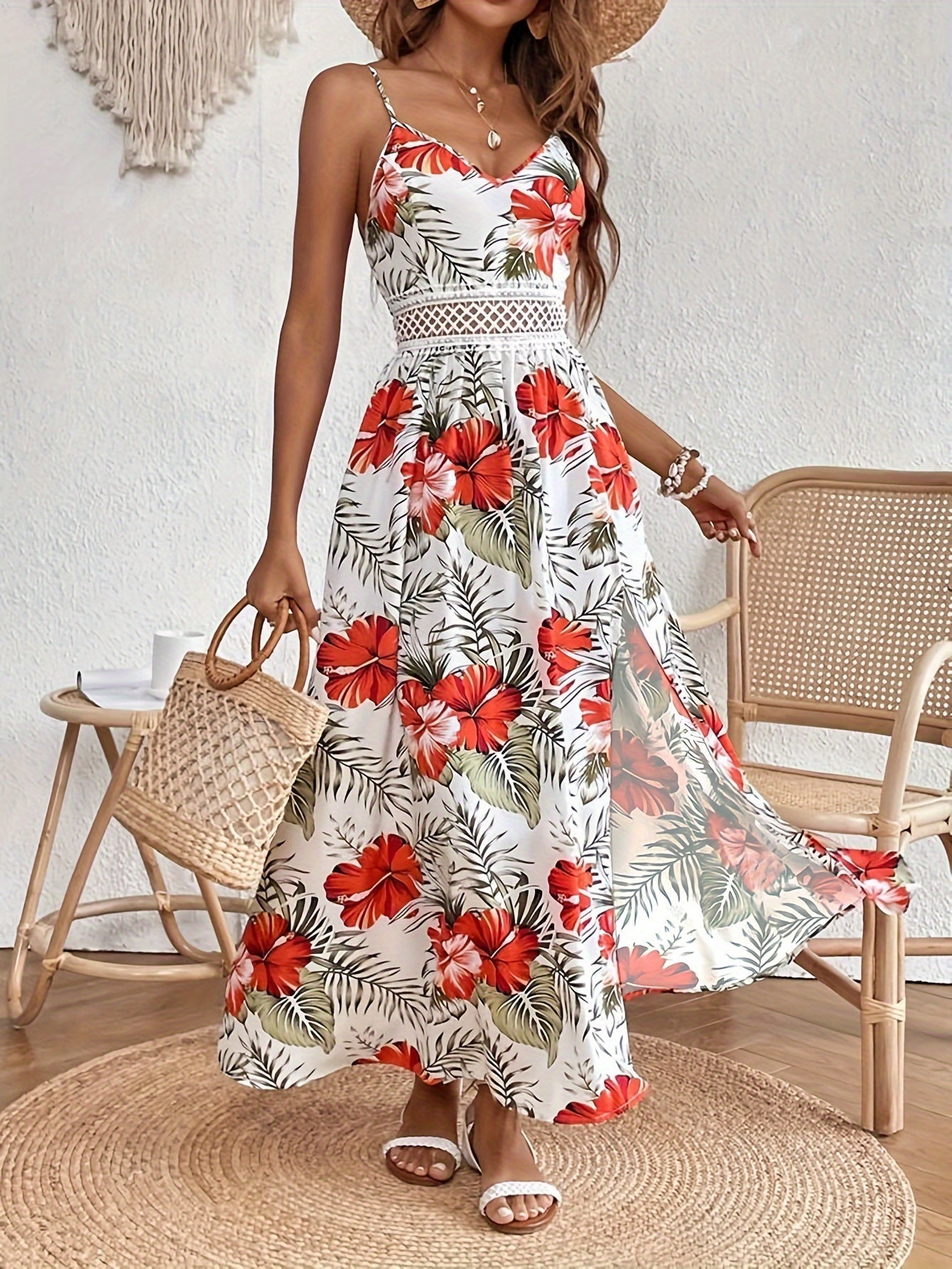 LD | Elegante gebloemde maxi jurk