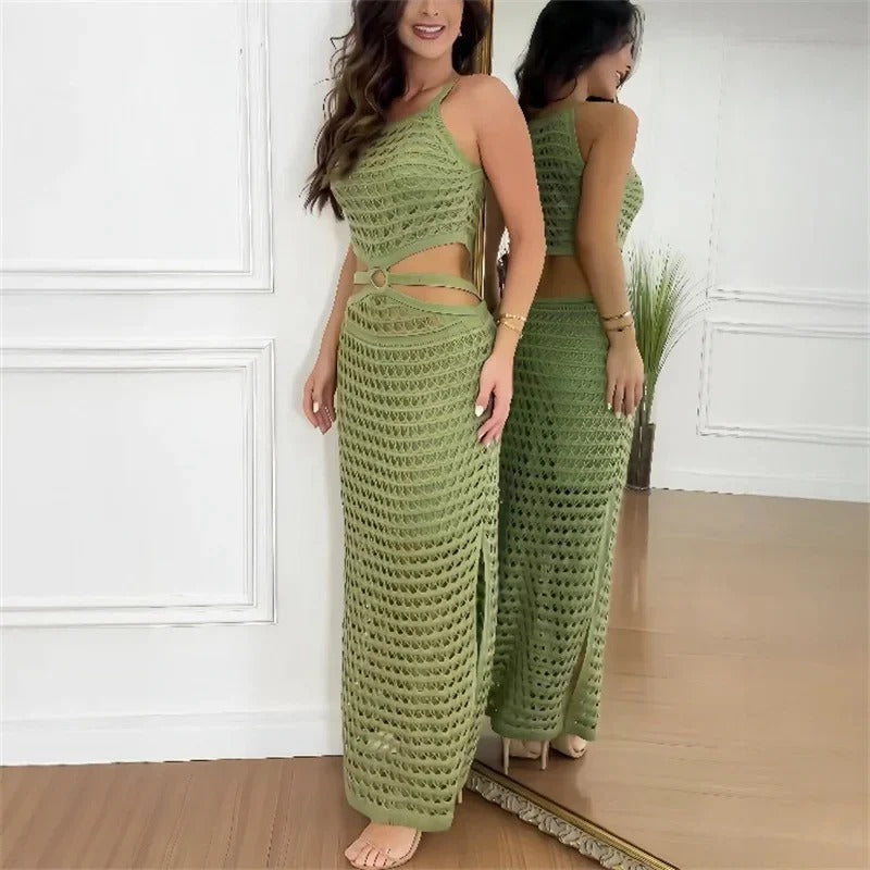 LD | elegante maxi jurk met uitsnijdingen