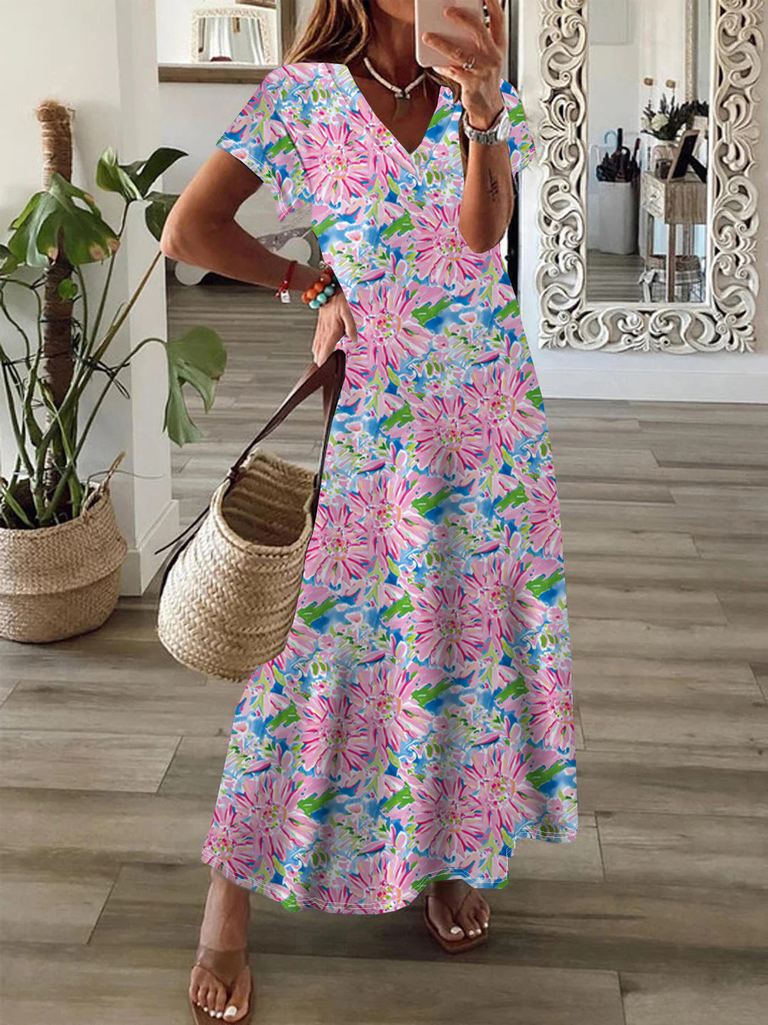 LD | Trendy jurk met Simian print en oversized zoom voor dames