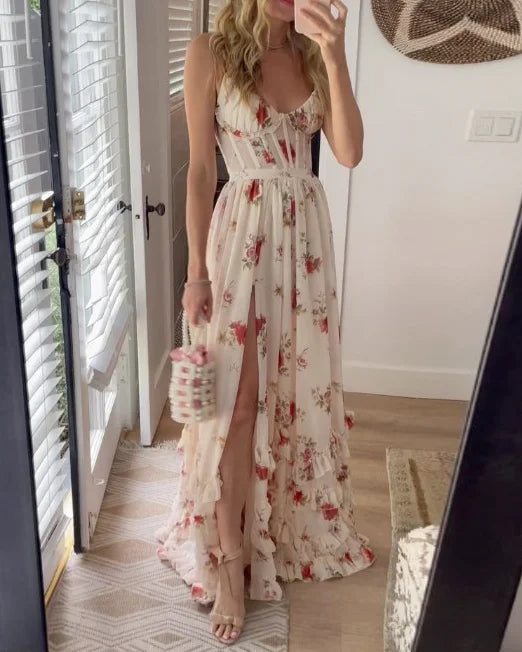 LD | Elegante gebloemde maxi jurk