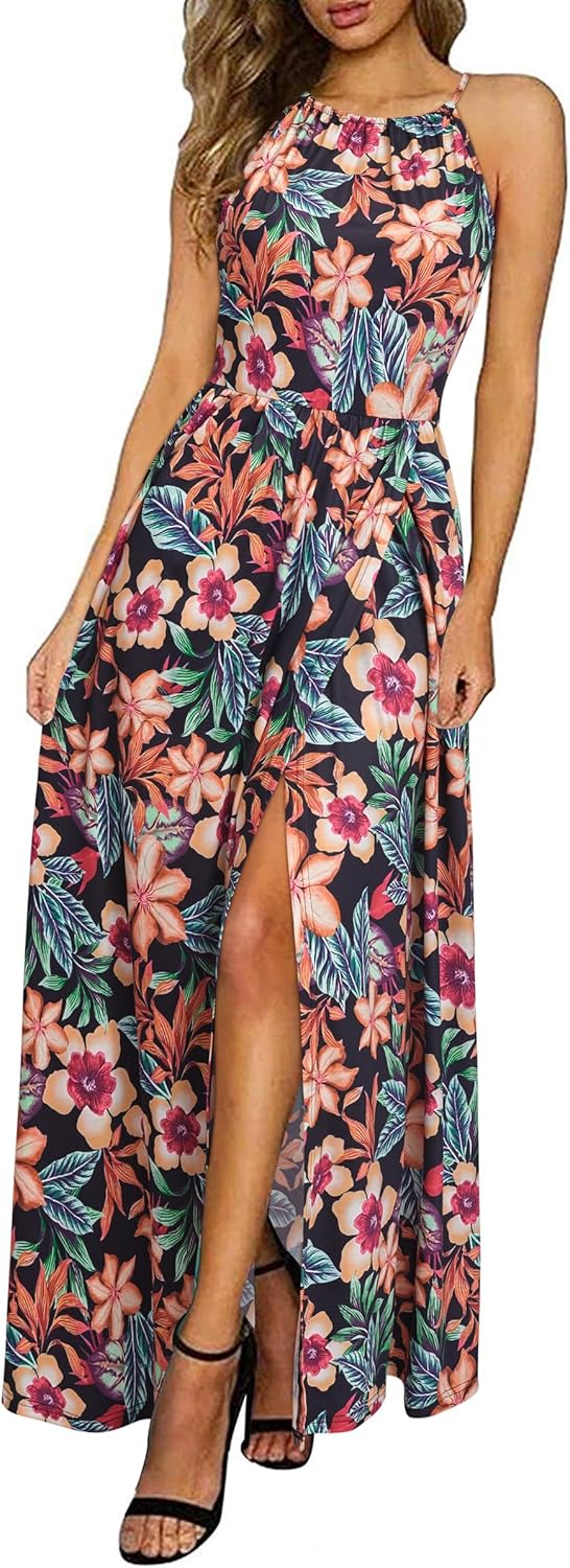 LD | Halter maxi jurk met split