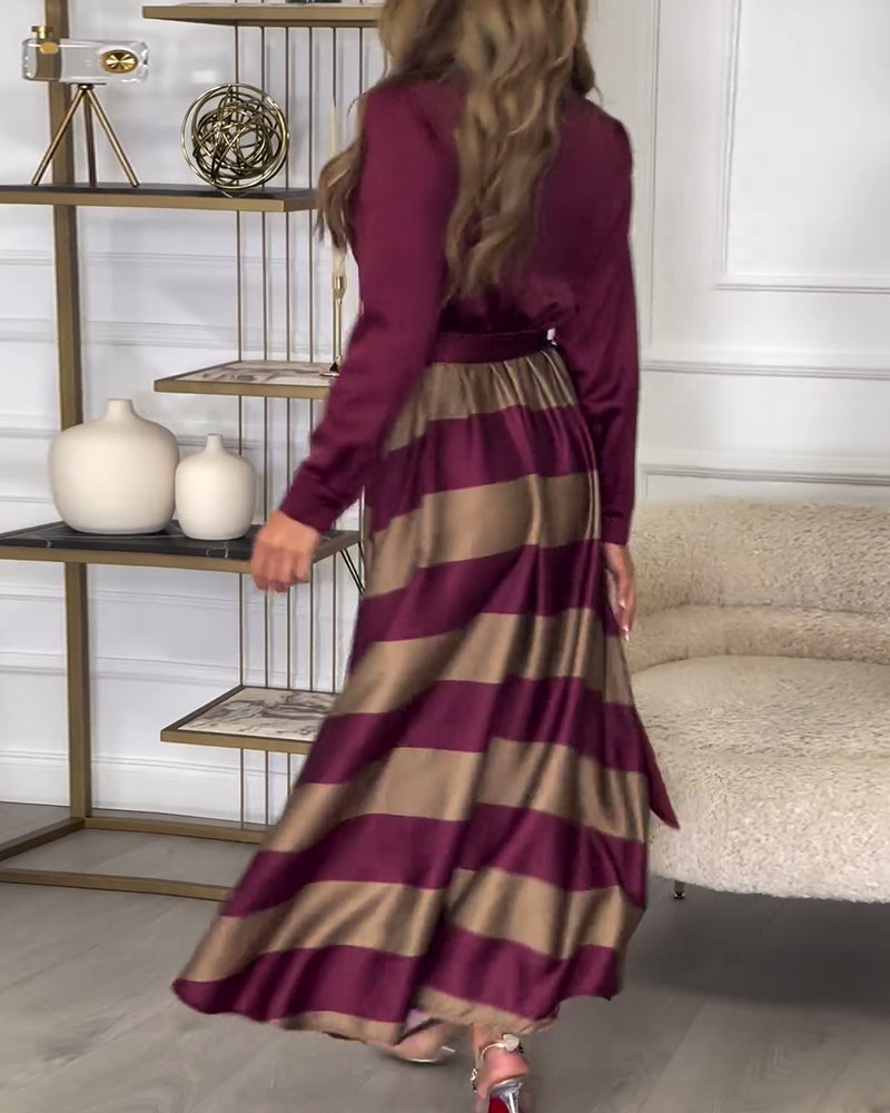 LD | Elegante gestreepte maxi jurk