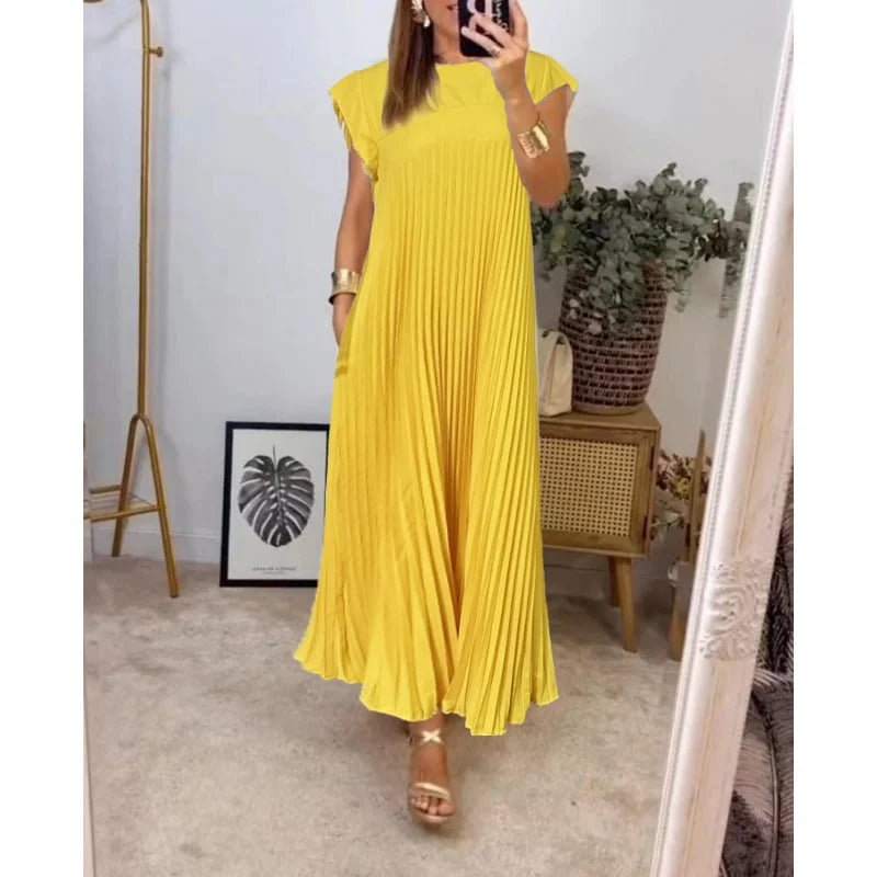 LD | Elegante geplooide maxi jurk