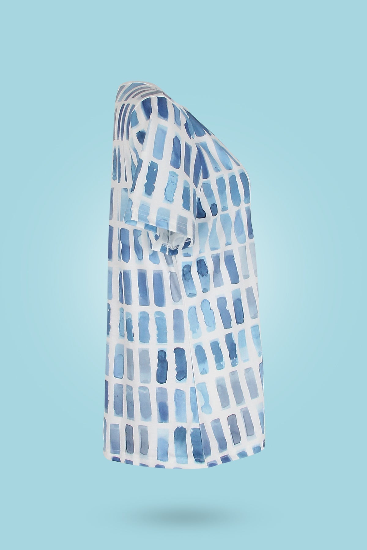 LD | Blauw patroon korte mouw