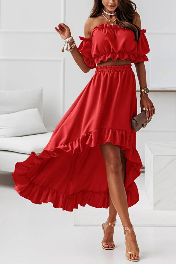 LD | Off-the-shoulder midi-jurk pak
