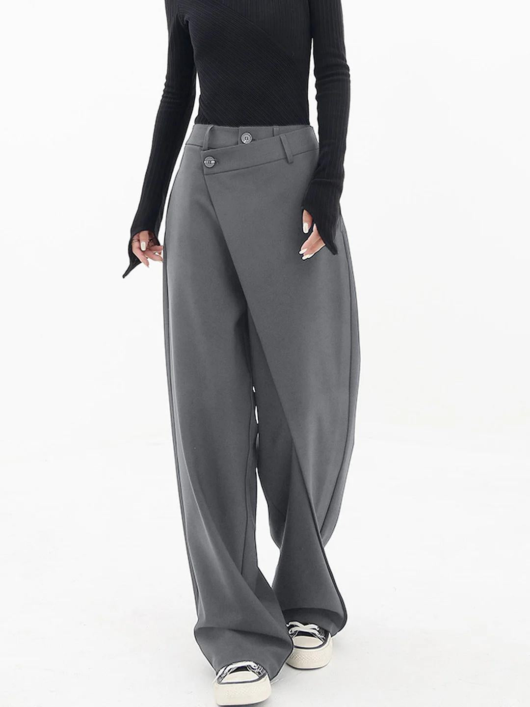 LD | Trendy asymmetrische broek met wijde pijpen
