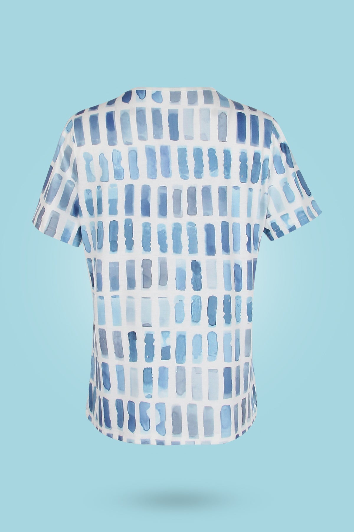 LD | Blauw patroon korte mouw
