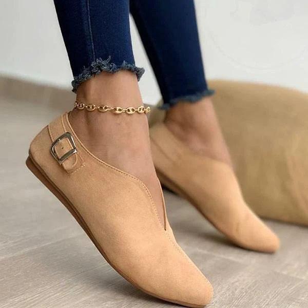 LD | Chique suède flatjes met elegant gespdetail