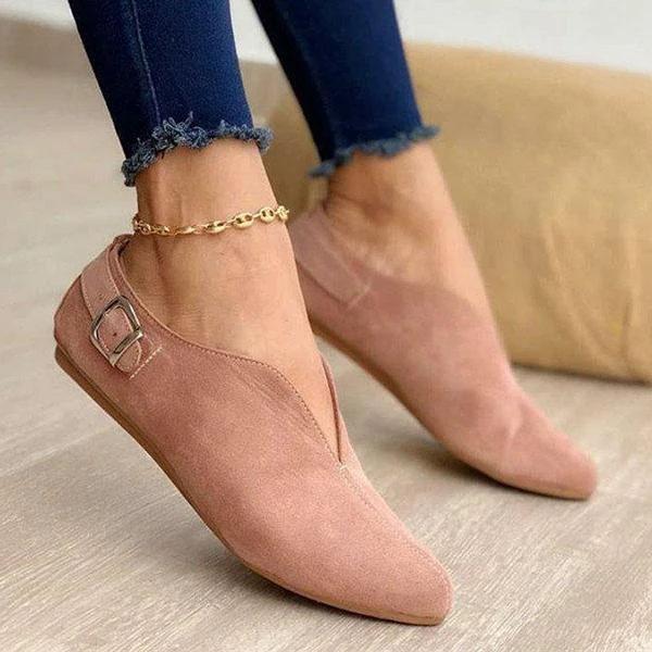 LD | Chique suède flatjes met elegant gespdetail