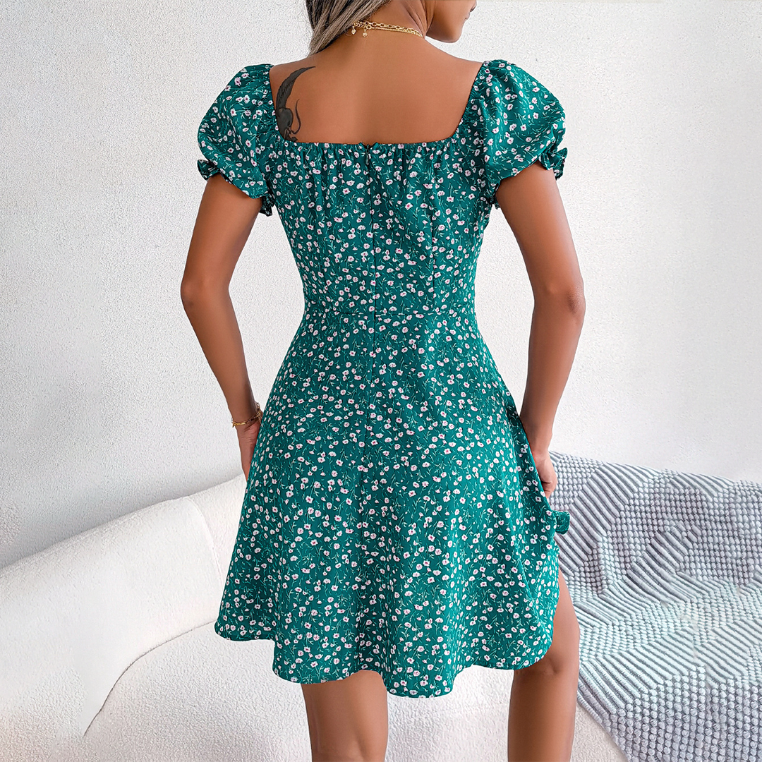LD mini jurk met bloemen