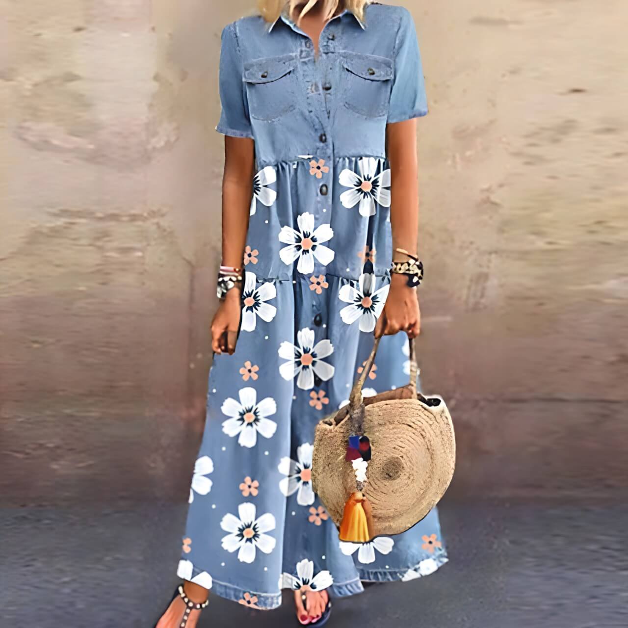 LD | Maxi jurk met knoopsluiting