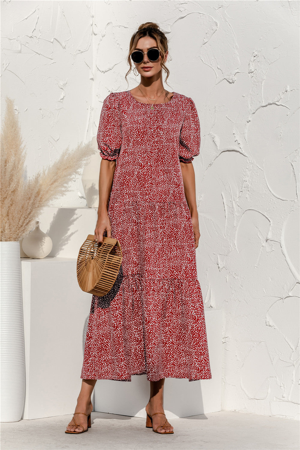 LD Gingham midi-jurk voor elke dag
