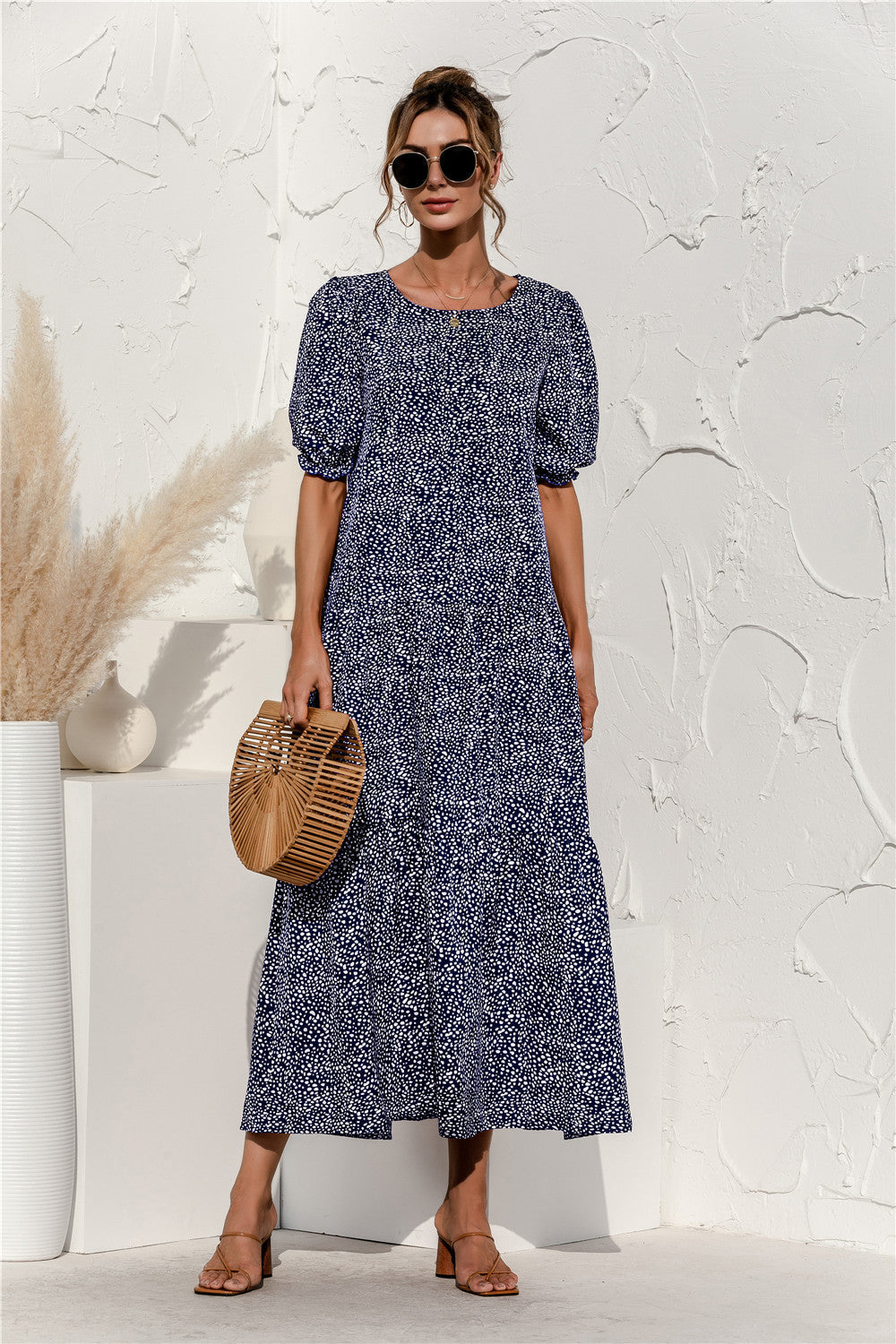 LD Gingham midi-jurk voor elke dag