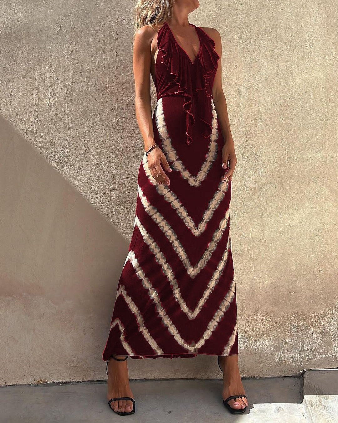 LD | Tie-Dye Halter Maxi Dress