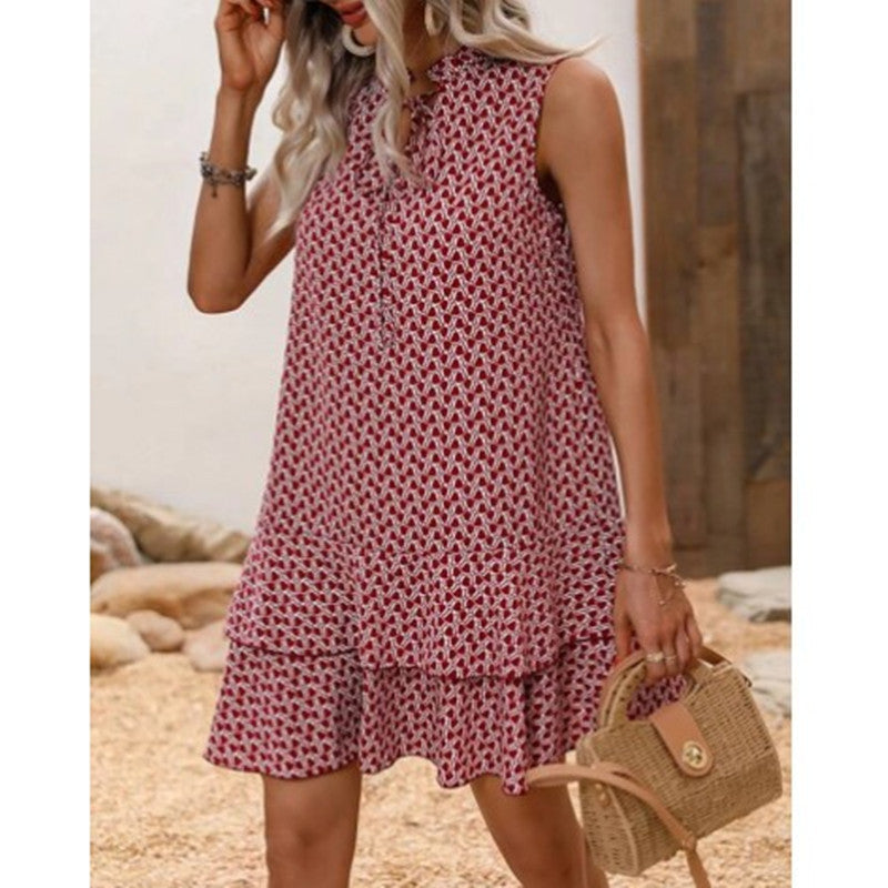 LD | Boho Print Shift Midi Kleid