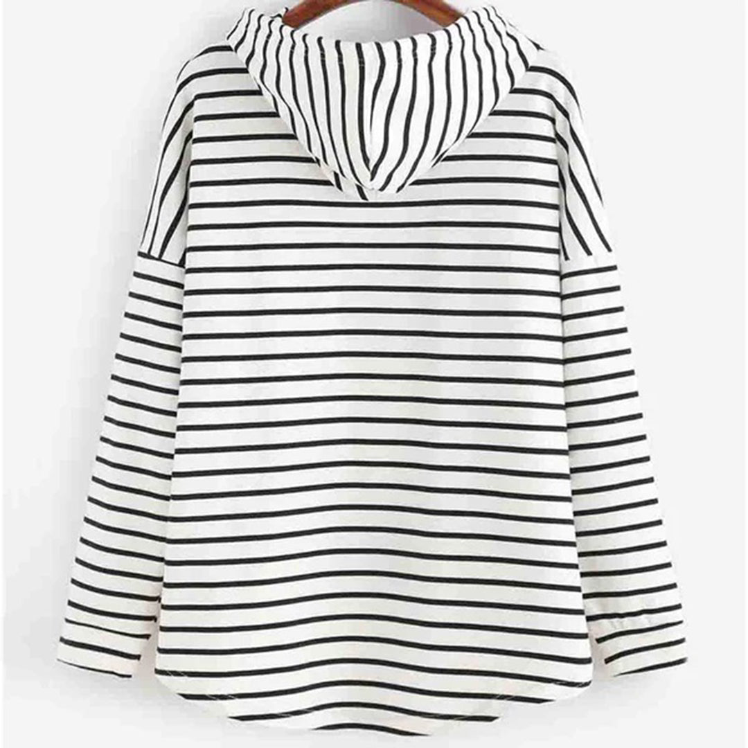 Oversized gestreepte trui met capuchon