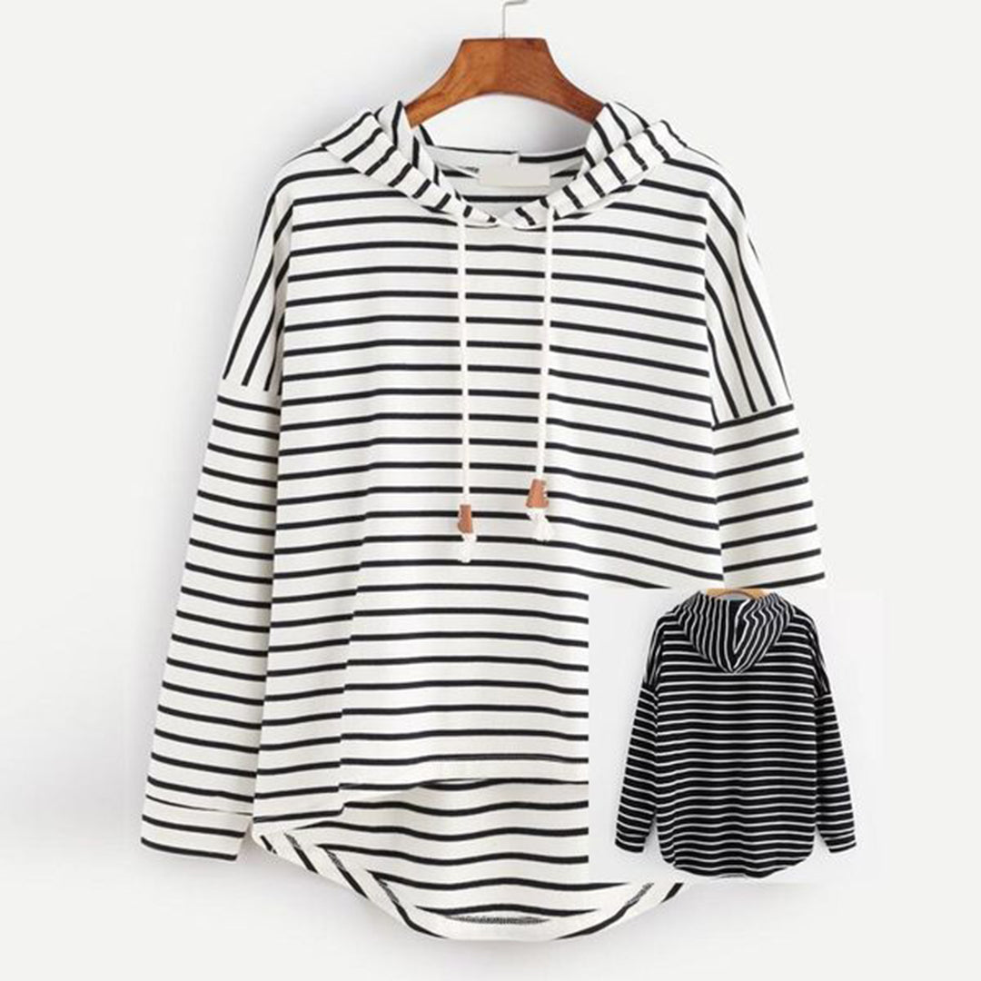 Oversized gestreepte trui met capuchon