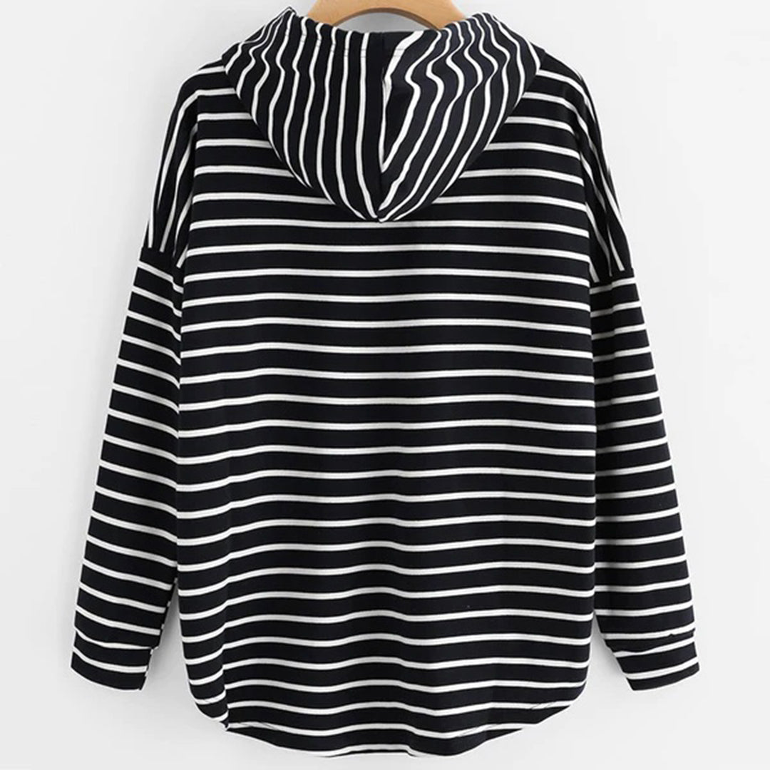 Oversized gestreepte trui met capuchon