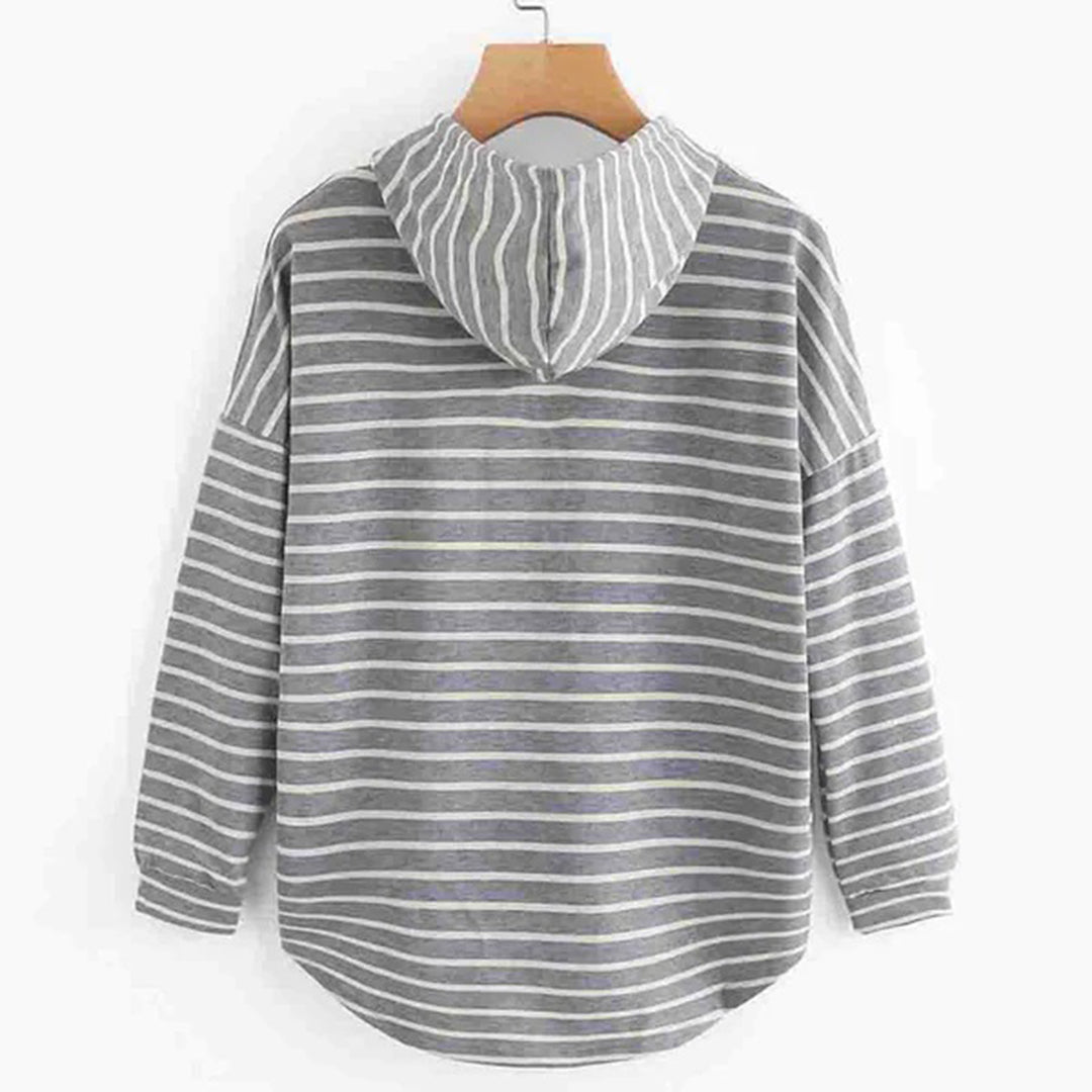 Oversized gestreepte trui met capuchon