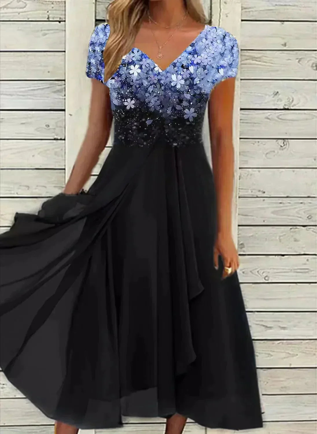 LD | elegante midi-jurk met zwierige rok
