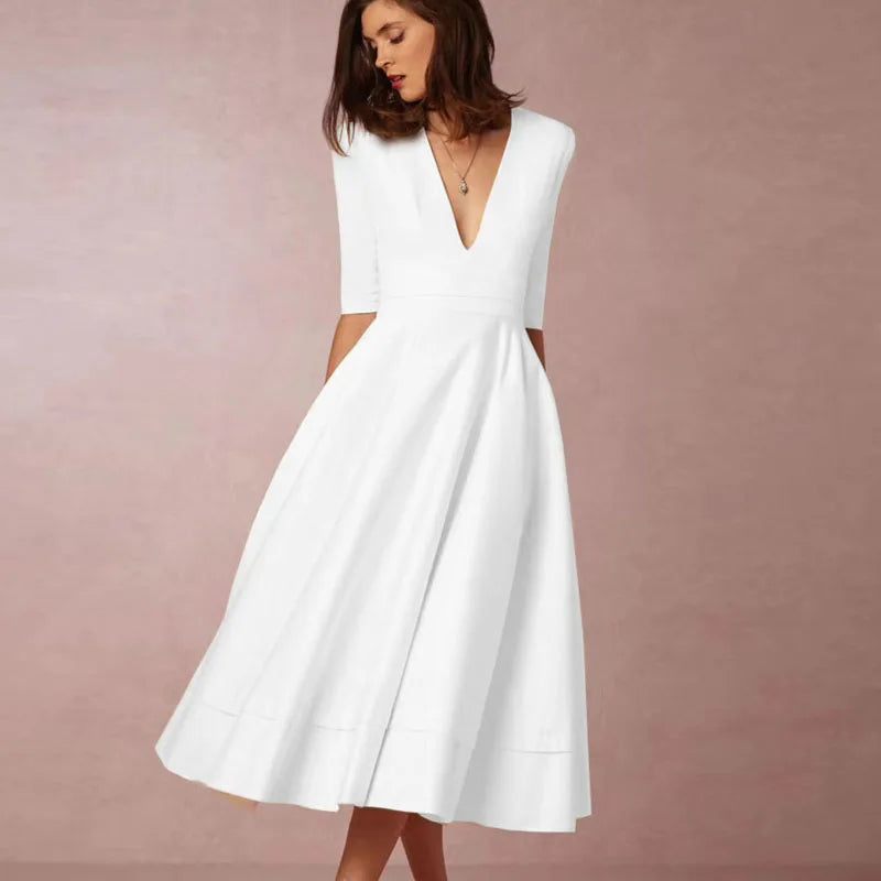 LD | elegante midi-jurk met vintagelook voor dames