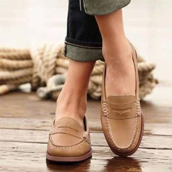 LD Moccasins Casual Flats Oxfords Slip On Ronde Teen Loafers voor Vrouwen
