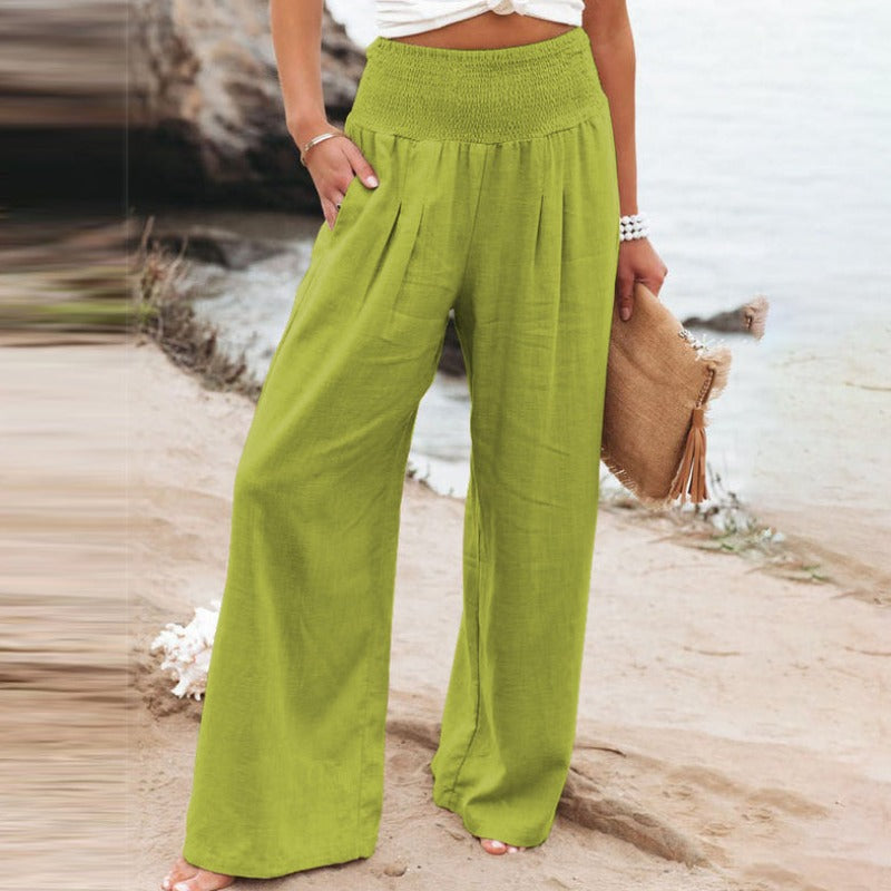 LD | Broek met wijde pijpen en hoge taille
