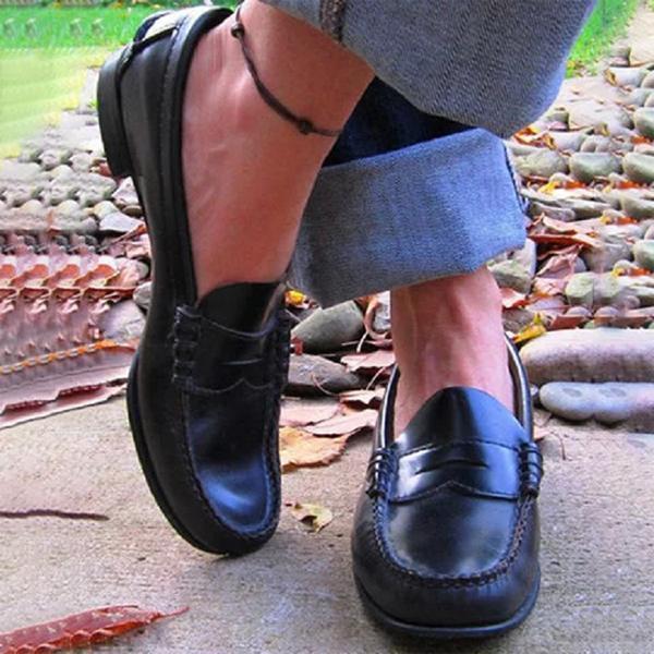 LD Moccasins Casual Flats Oxfords Slip On Ronde Teen Loafers voor Vrouwen