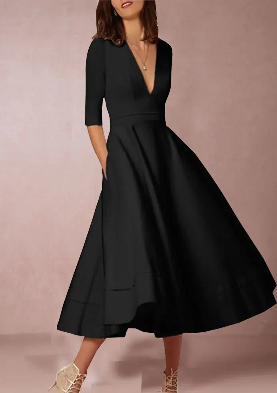 LD | elegante midi-jurk met vintagelook voor dames