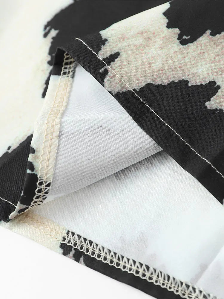 LD | Midi-jurk met luipaardprint en driekwart mouwen