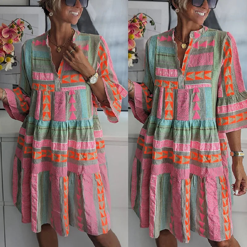 LD | Levendige boho midi jurk