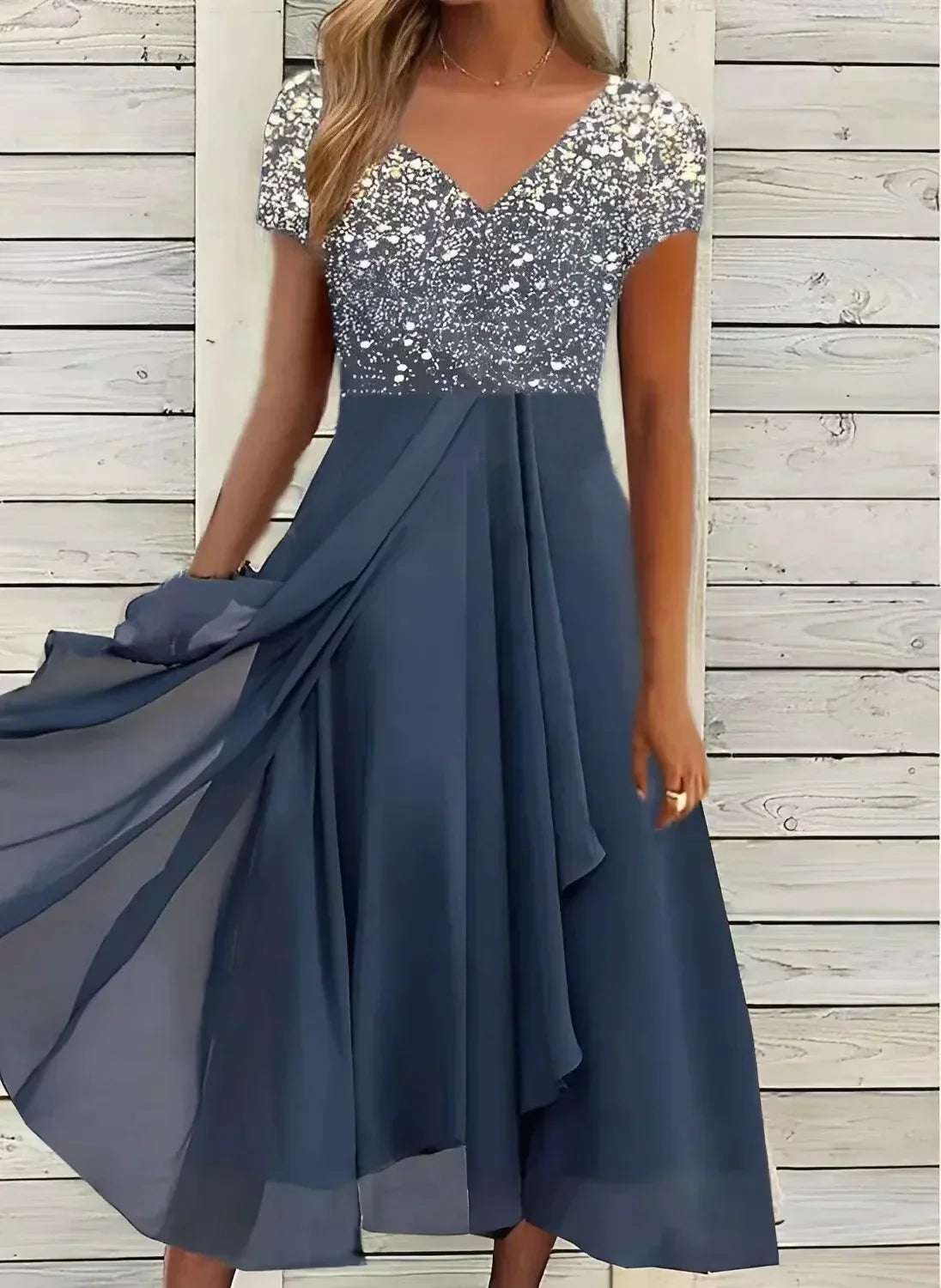 LD | elegante midi-jurk met zwierige rok