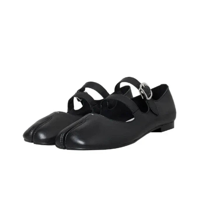 LD | Leren flats met gespleten teen