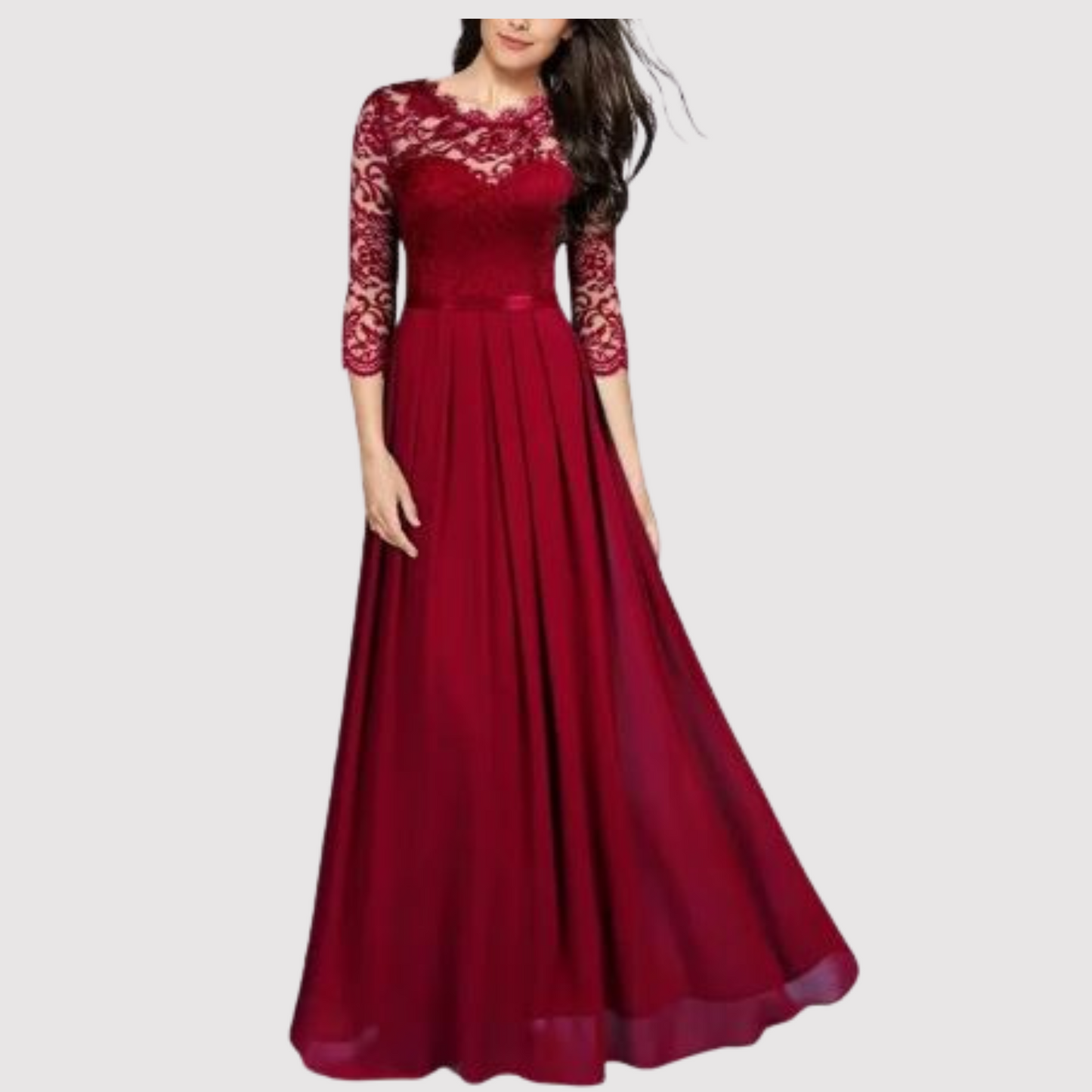 LD | Elegante maxi jurk met kanten details voor elke gelegenheid
