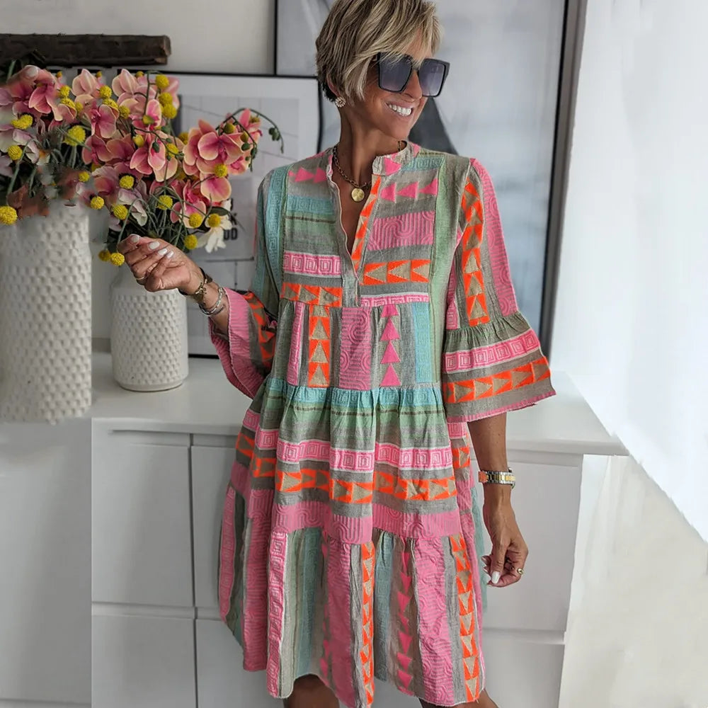 LD | Levendige boho midi jurk
