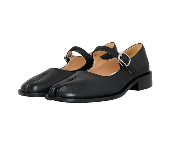 LD | Leren flats met gespleten teen