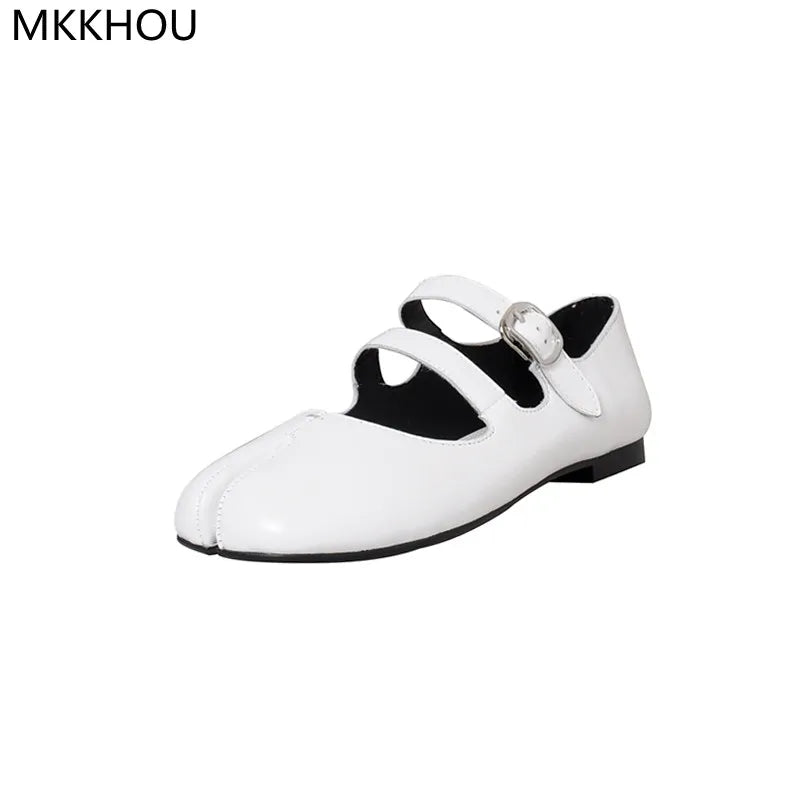 LD | Leren flats met gespleten teen