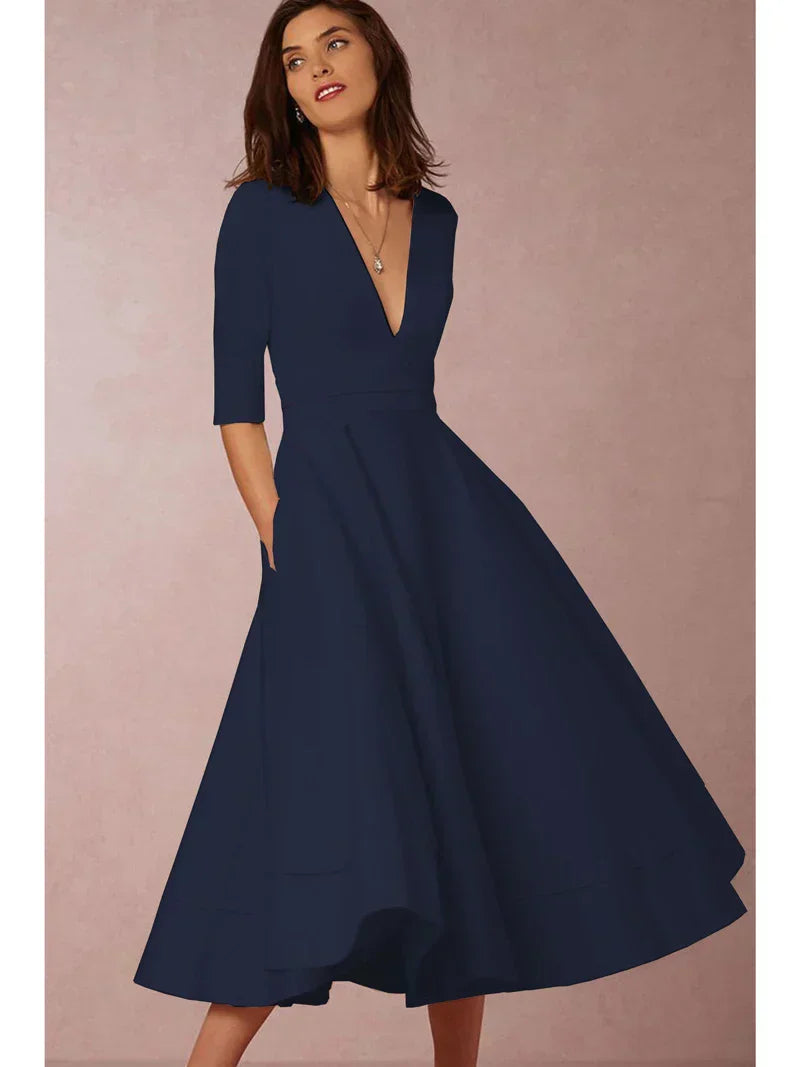 LD | elegante midi-jurk met vintagelook voor dames