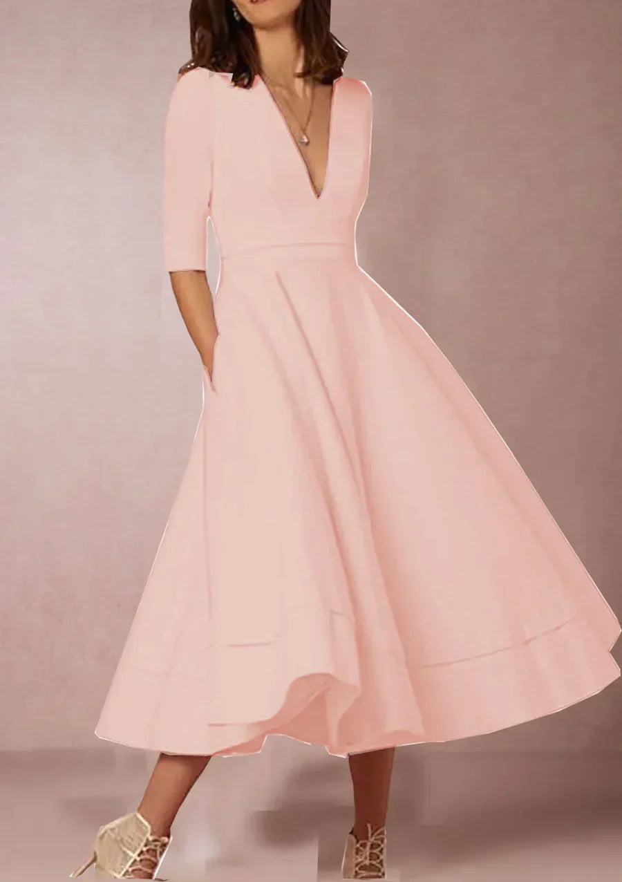 LD | elegante midi-jurk met vintagelook voor dames