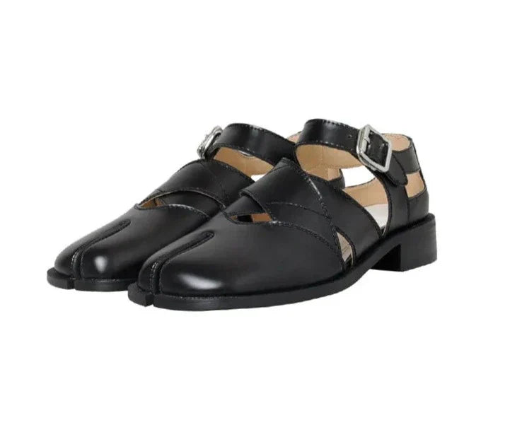 LD | Leren flats met gespleten teen