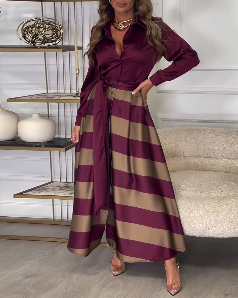 LD | Elegante gestreepte maxi jurk