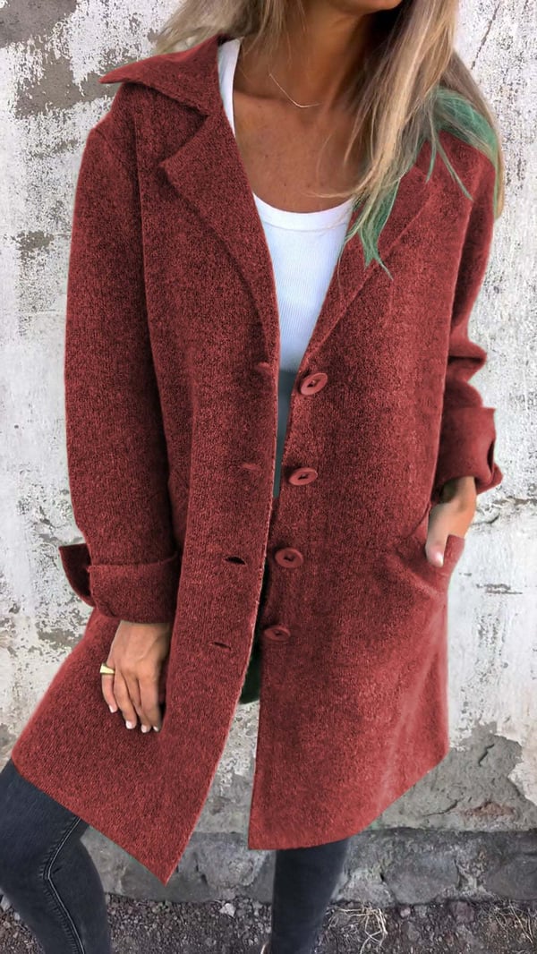 LD | Teni™ Lange, casual, elegante jas met praktische zakken