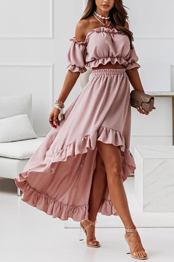 LD | Off-the-shoulder midi-jurk pak