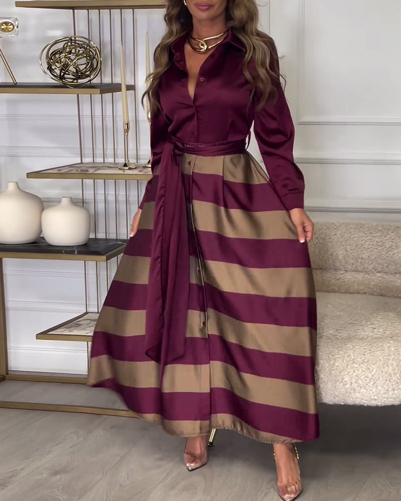 LD | Elegante gestreepte maxi jurk