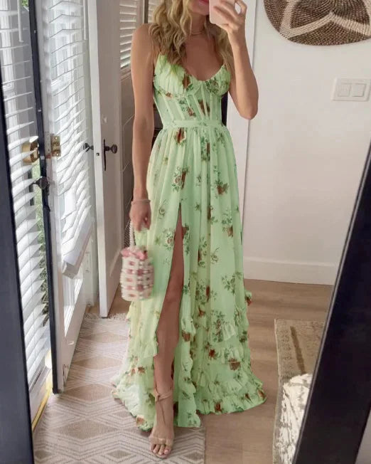 LD | Elegante gebloemde maxi jurk